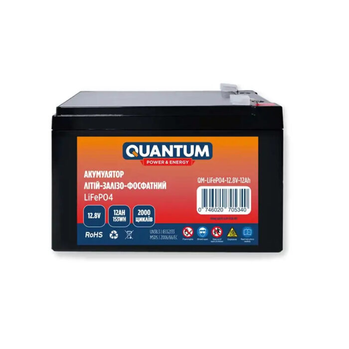 Акумулятор Quantum LiFePO4 12.8 V 12 Ah - Зображення 1